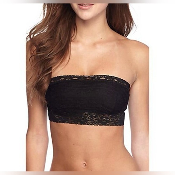 Free People Intimately Scallop Lace Bandeau in Black Size XS - Picture 1 of 14